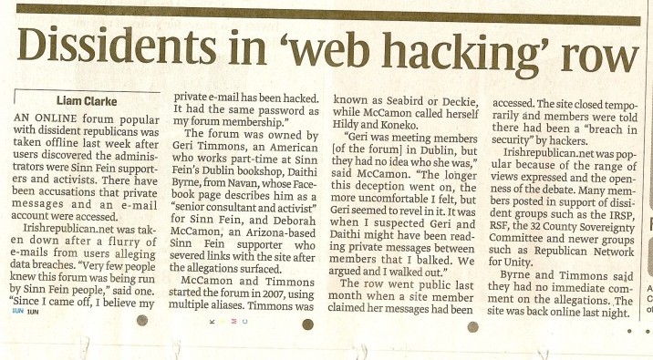 Articolo Sunday Times